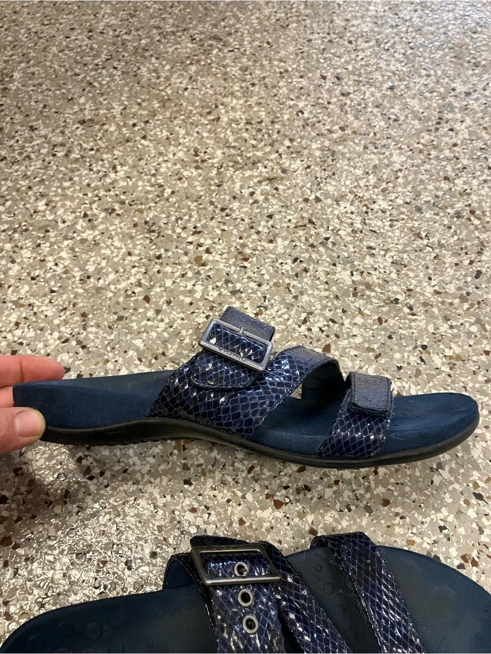 Vionic Skylar Sandals Navy Blue Adjustable Buckle (9)